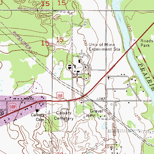 Topographic Map of Itasca Community College, MN