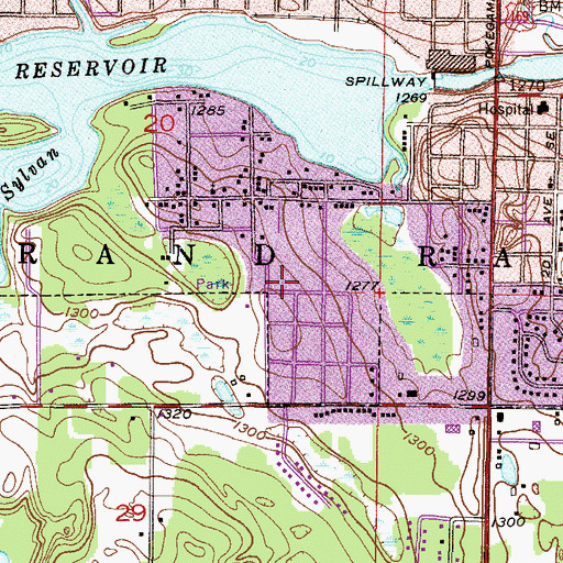 Topographic Map of Southwest Elementary School, MN