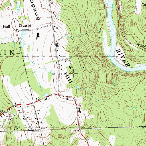Topographic Map of Pautipaug Hill, CT