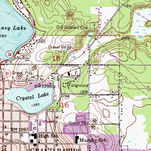 Topographic Map of Itasca County Fairgrounds, MN