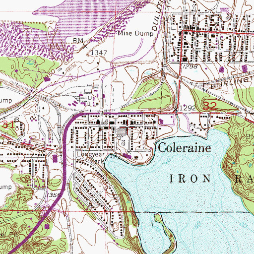 Topographic Map of Coleraine Police Station, MN