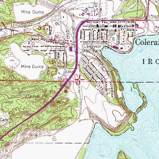 Topographic Map of Coleraine Post Office, MN