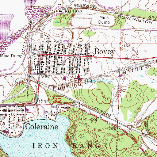Topographic Map of Philip Murray Elementary School, MN