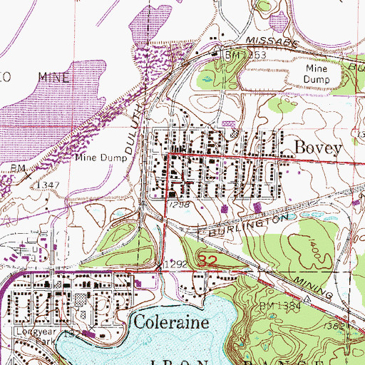 Topographic Map of Mount Olive Lutheran Church, MN