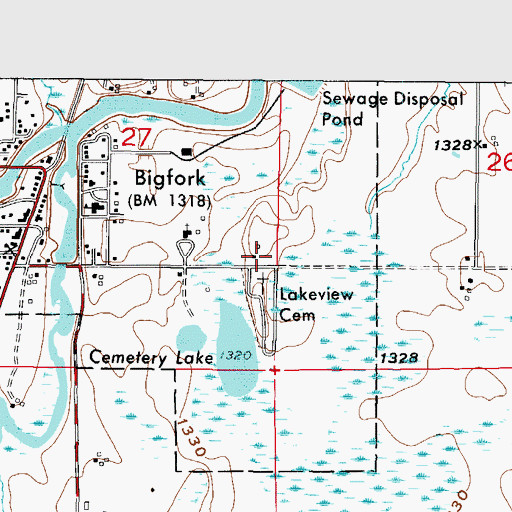 Topographic Map of Edge of the Wilderness Golf Course, MN