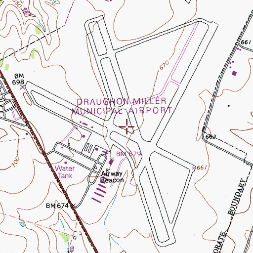 Topographic Map of Temple Army Air Field (historical), TX