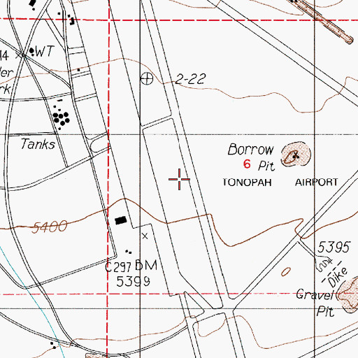 Topographic Map of Tonopah Army Air Field (historical), NV