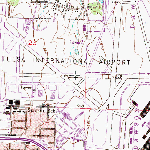 Topographic Map of Tulsa Army Air Field (historical), OK