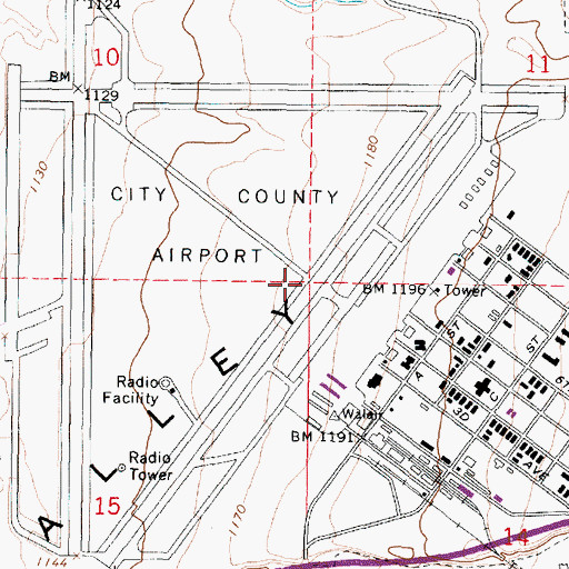 Topographic Map of Walla Walla Army Air Field (historical), WA