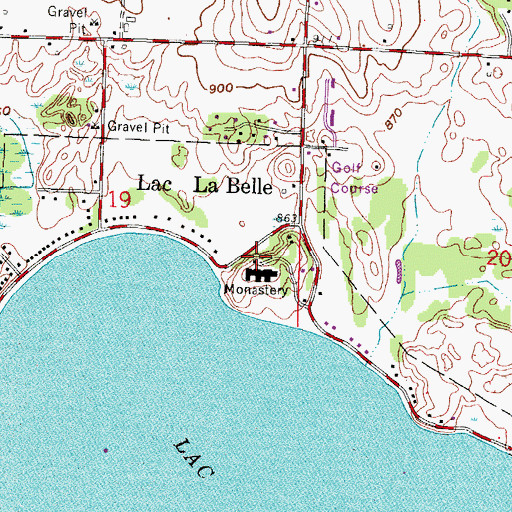 Topographic Map of Redemptionist Fathers Catholic Seminary Cemetery, WI