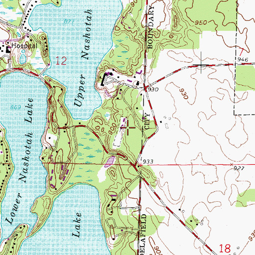 Topographic Map of Nashotah House Episcopalian Cemetery, WI