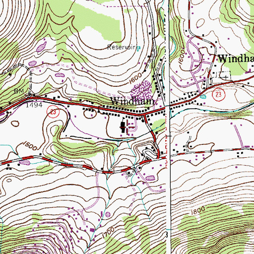 Topographic Map of Central School, NY