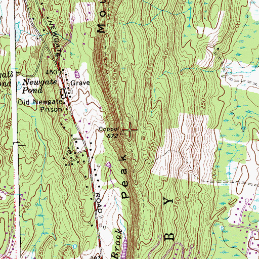 Topographic Map of Peak Mountain, CT