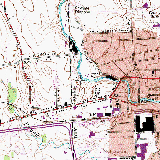 Topographic Map of School Number 3 (historical), NY