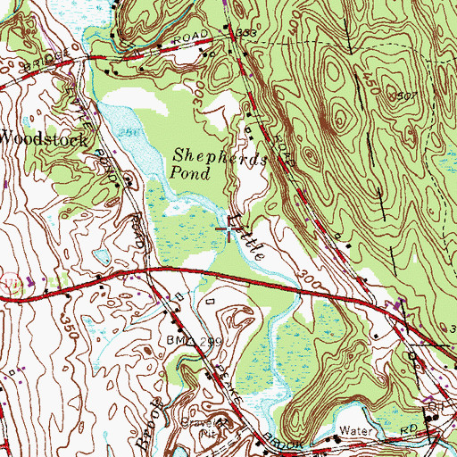 Topographic Map of Peake Brook, CT