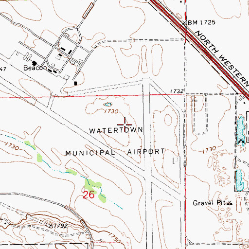 Topographic Map of Watertown Army Air Field (historical), SD