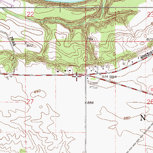 Topographic Map of Emerald Greens Golf Course, MN