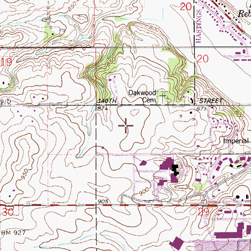 Topographic Map of Hastings High School, MN