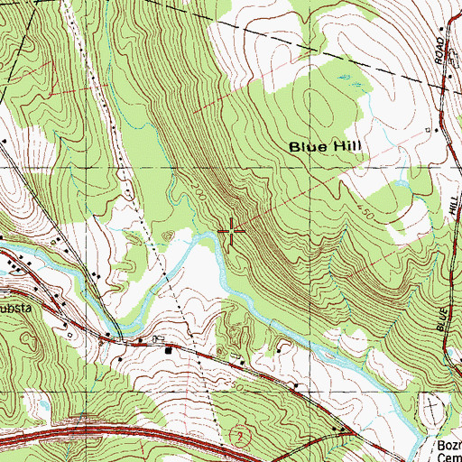 Topographic Map of Pease Brook, CT