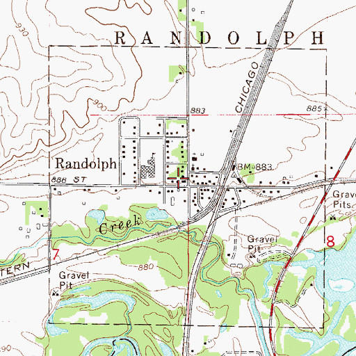 Topographic Map of Randolph City Hall, MN