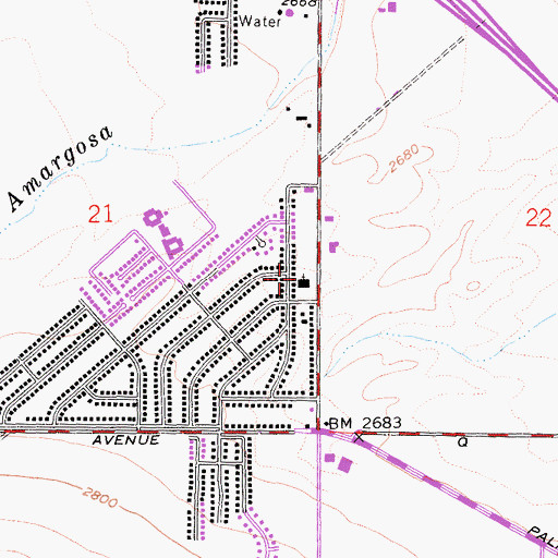Topographic Map of Palmdale United Methodist Church, CA
