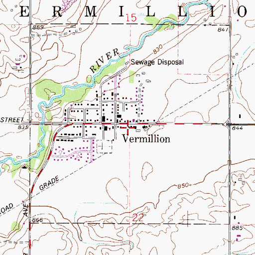 Topographic Map of Vermillion City Hall, MN