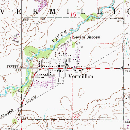 Topographic Map of Vermillion Post Office, MN