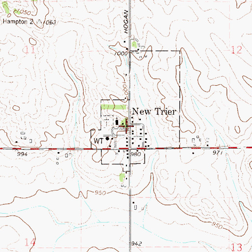 Topographic Map of Saint Mary Elementary School, MN