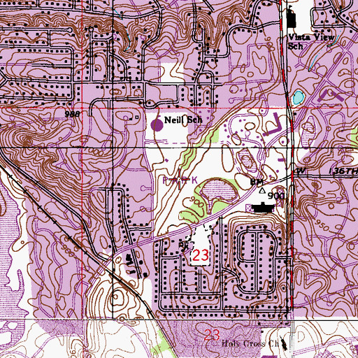 Topographic Map of Neil Park, MN