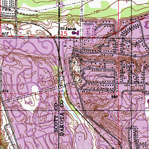 Topographic Map of Westview Park, MN