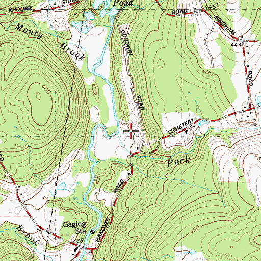Topographic Map of Peck Brook, CT