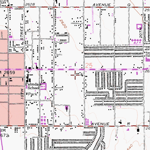 Topographic Map of First Lutheran Church, CA