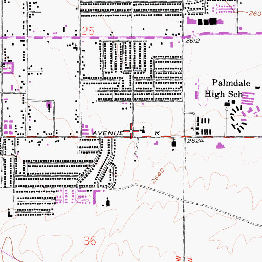 Topographic Map of Saint Stephen's Lutheran Church, CA