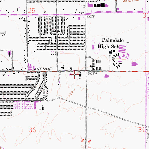 Topographic Map of Horizon Community Church, CA