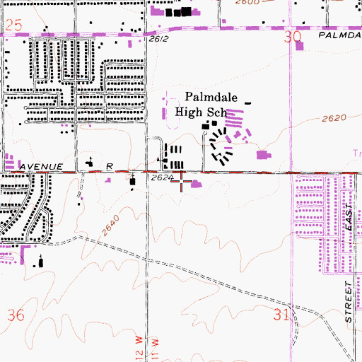 Topographic Map of Church of Jesus Christ of Latter Day Saints, CA