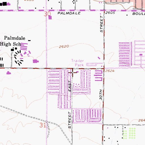 Topographic Map of Christ's Church of the Valley, CA