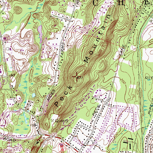Topographic Map of Peck Mountain, CT
