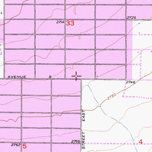Topographic Map of Jehovah's Witnesses of Littlerock, CA
