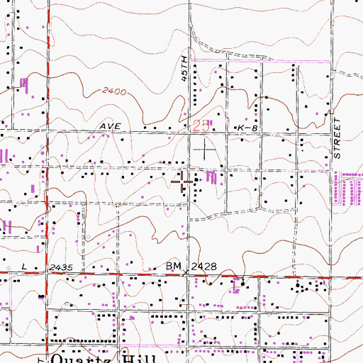 Topographic Map of Greater Ephesians Missionary Church, CA