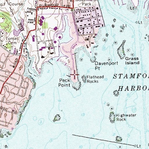 Topographic Map of Peck Point, CT