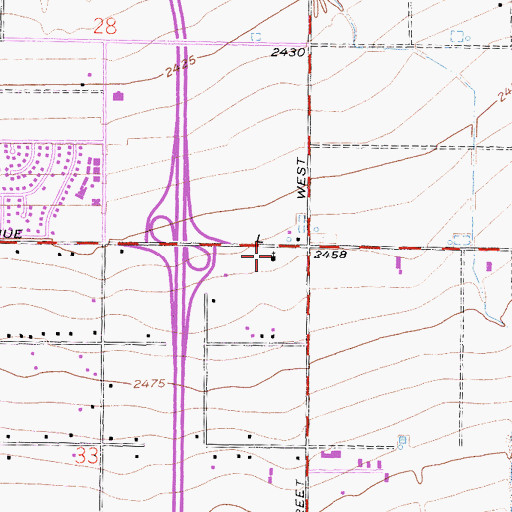 Topographic Map of Kingdom Hall of Jehovah's Witnesses, CA