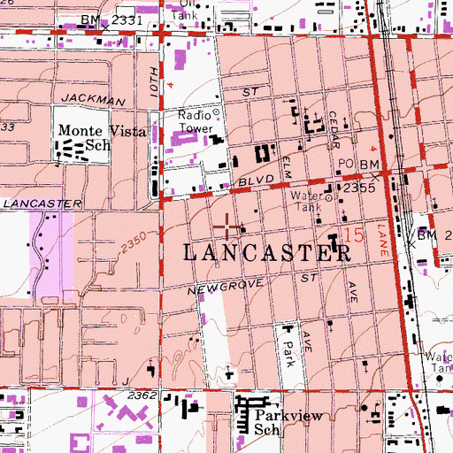 Topographic Map of First Church of Christ, CA