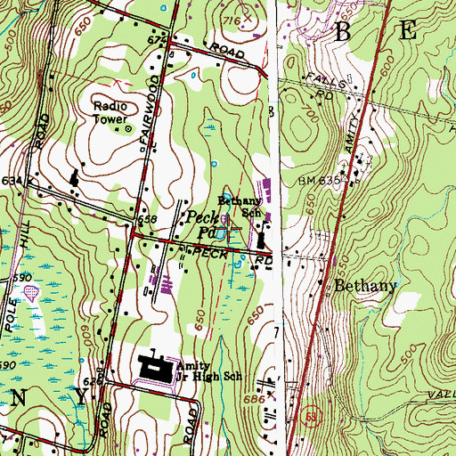 Topographic Map of Peck Pond, CT