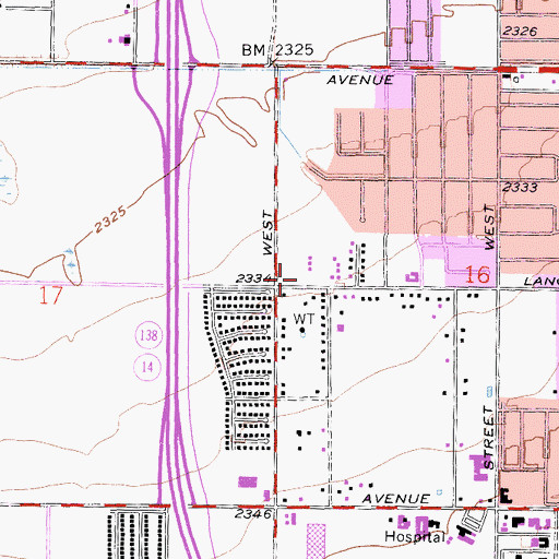 Topographic Map of Our Savior's Lutheran Church, CA