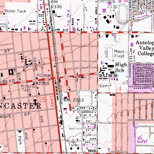 Topographic Map of Living Word Fellowship Church, CA