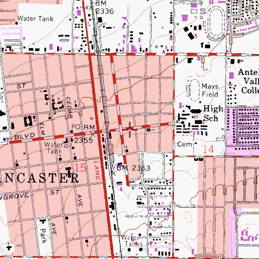 Topographic Map of Antelope Valley Christian Center, CA