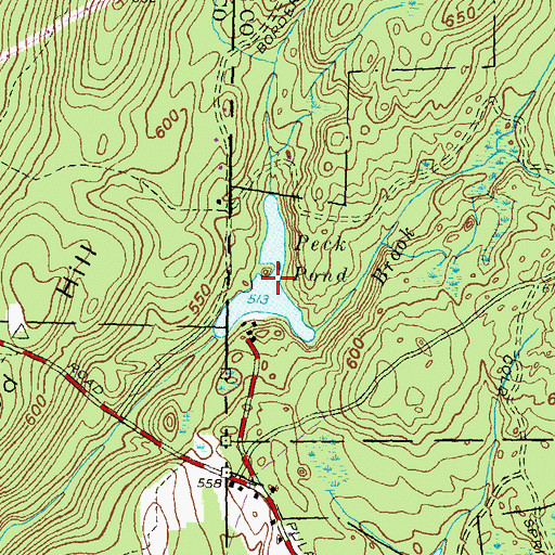Topographic Map of Peck Pond, RI