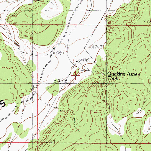 Topographic Map of Quaking Aspen Tank, AZ