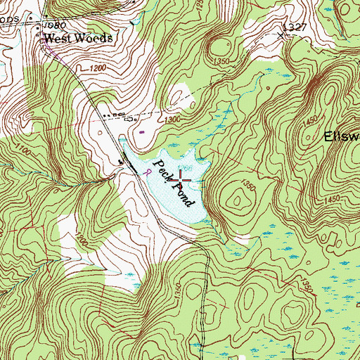 Topographic Map of Peck Pond, CT