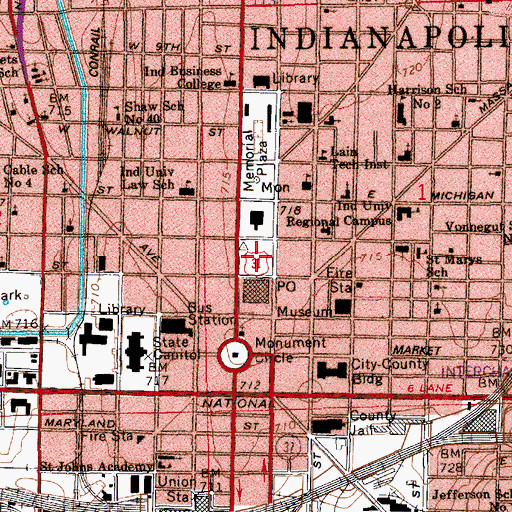 Topographic Map of University Park, IN